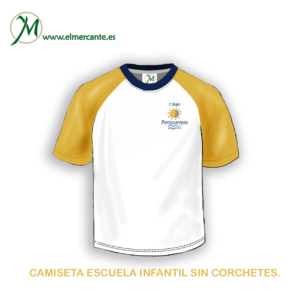 CAMISETA ESCUELSA INFANTIL SIN CORCHETES MANGA CORTA