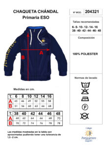 CHAQUETA CHÁNDAL PRIMARIA ESO